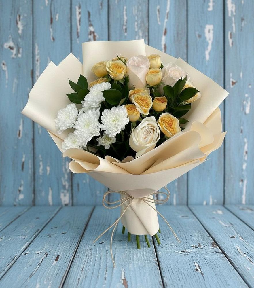Букет цветов из: Розы и Хризантемы в Ростовановском