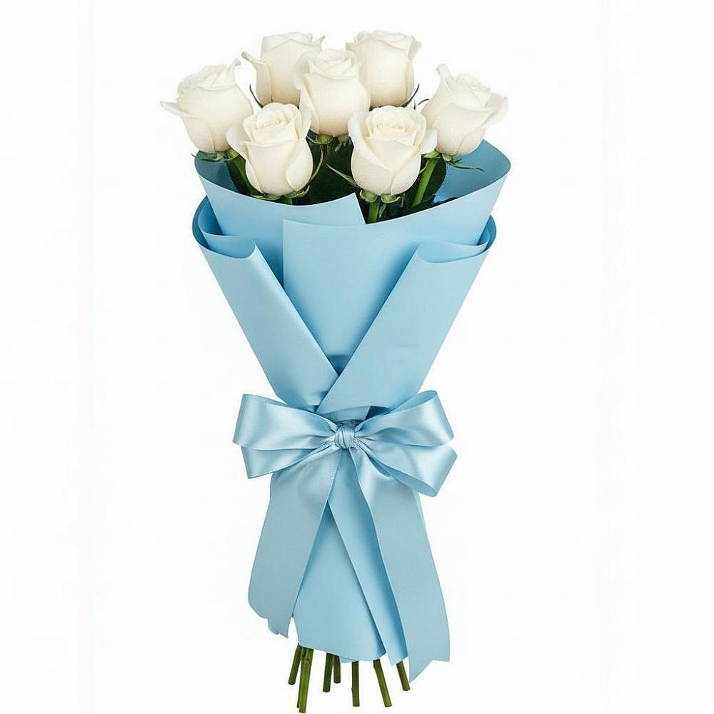 Букет 7 белых роз Проуд в Ростовановском