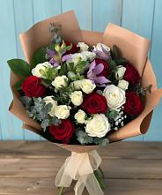 Букет цветов из:  Розы и Альстромерии в Ростовановском