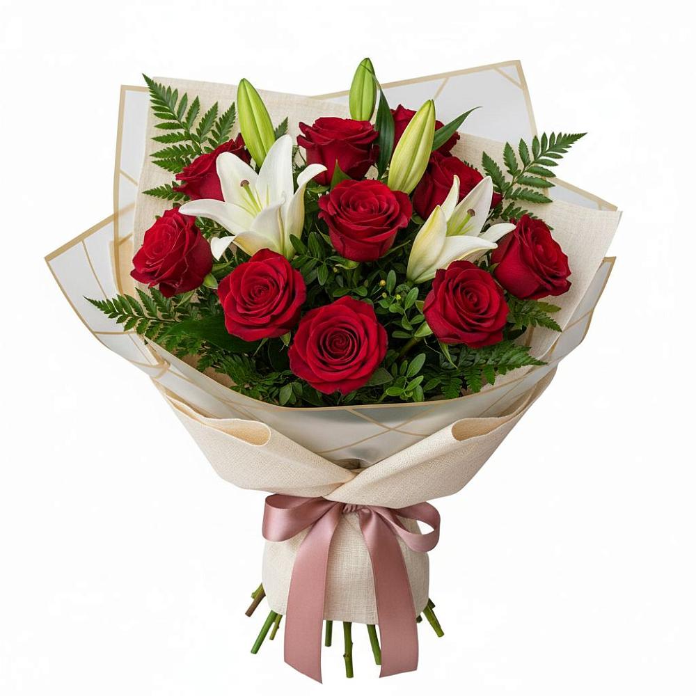 Букет цветов из: Лилии и Розы в Ростовановском