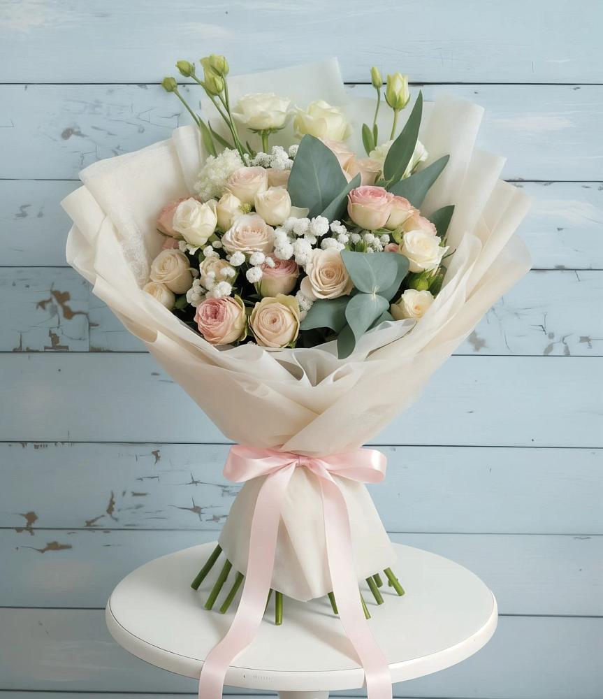 Букет цветов из: Розы и Лизиантусы в Ростовановском