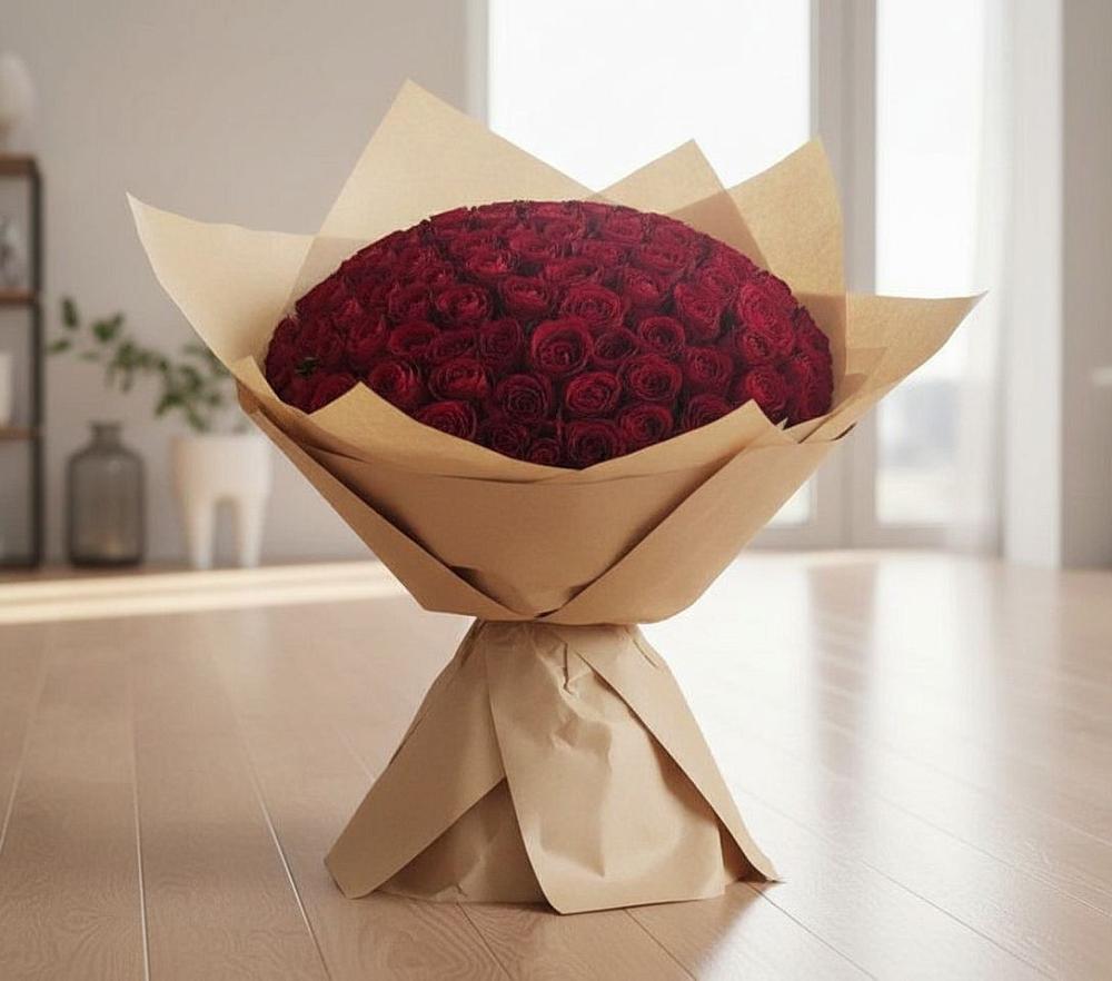 Букет 101 Красная роза в Ростовановском