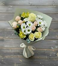 Букет цветов из:  Альстромерии, Розы и Хризантемы в Ростовановском