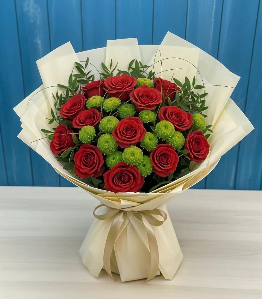 Букет цветов из: Розы и Хризантемы в Ростовановском