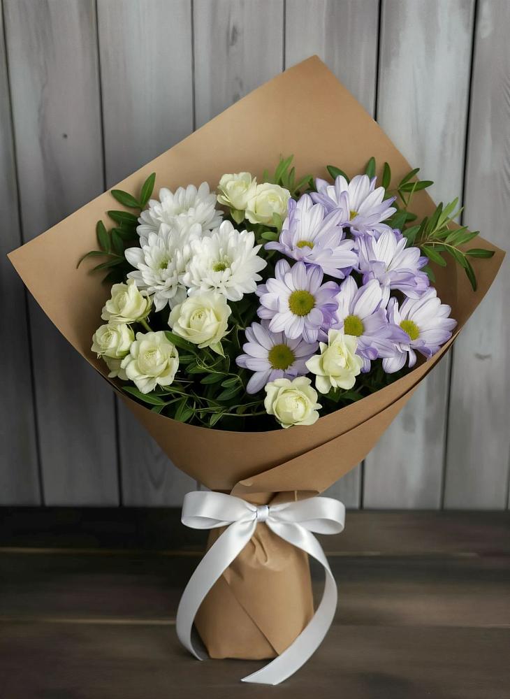 Букет цветов из: Хризантемы и Розы в Ростовановском