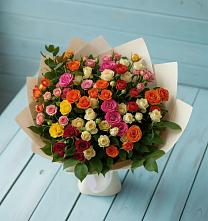 Букет Микс из разноцветных кустовых роз #REPLACE_PRED# Ростовановском